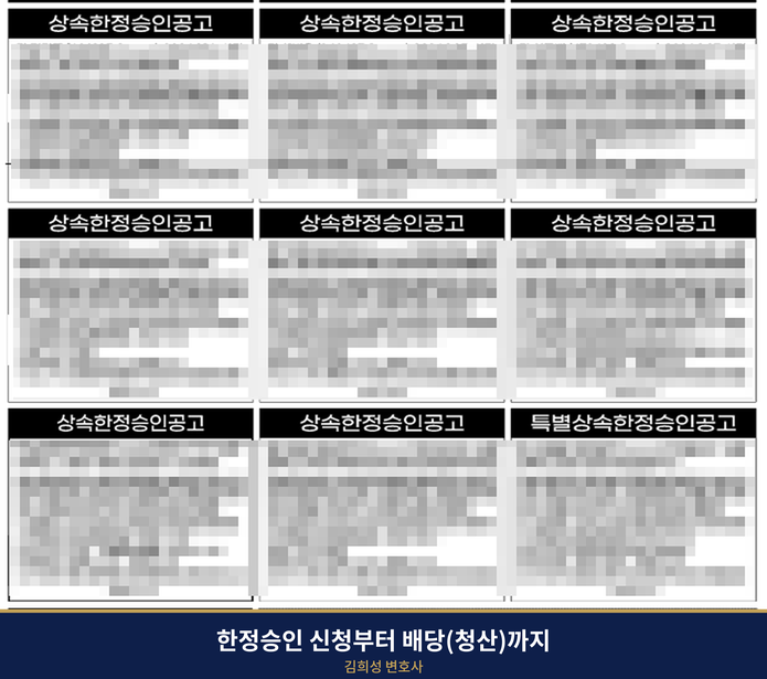 상속한정승인공고 신문 게재 내역