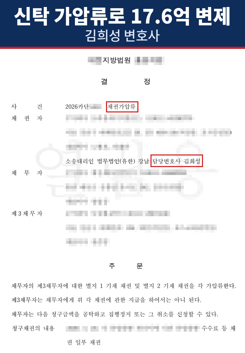 신탁 채권가압류 결정문